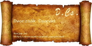 Dvorzsák Csanád névjegykártya