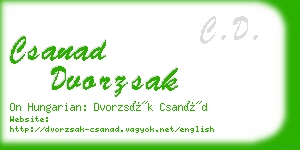 csanad dvorzsak business card